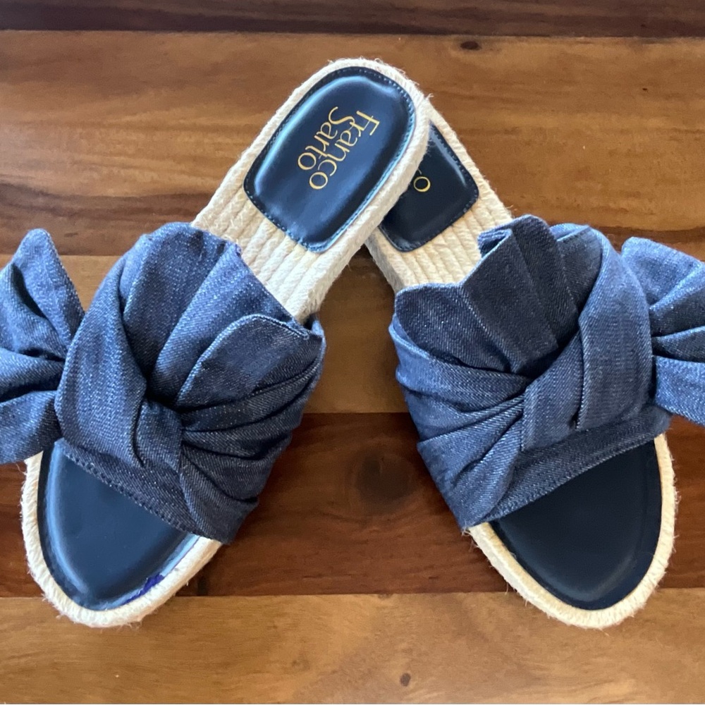 Franco Sarto Espadrille Denim Slides NWOT
